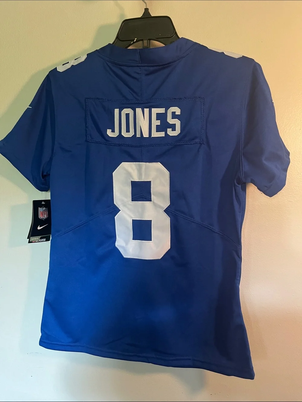 Nike Women’s Royal Blue NY Giants #8 Football Jersey with White Accents